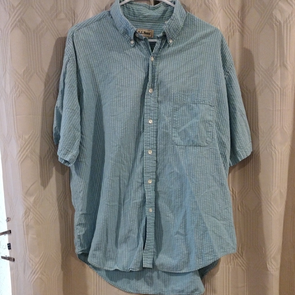 L.L. Bean Light Blue Casual Button Down Shirt XL